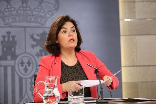 Rueda de prensa de Soraya Sáenz de Santamaría tras el Consejo de Ministros