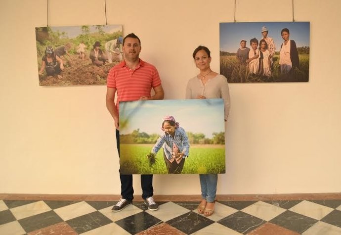 Guijarro durante su visita a la exposción
