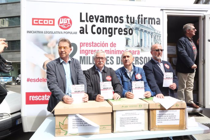Los secretarios generales de CC.OO. y UGT, Ignacio Fernández Toxo y Pepe Álvarez