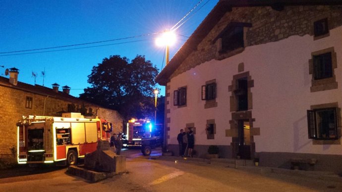 Incendio en un pajar de Campoo de Suso