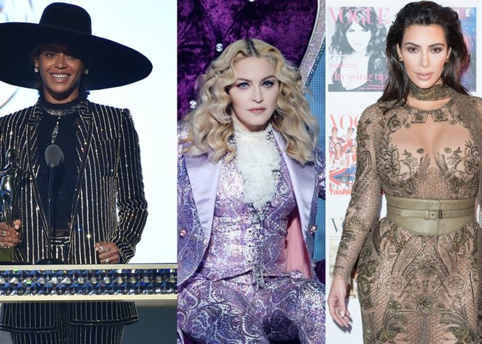 Beyoncé, Madonna y Kim Kardashian/ Getty