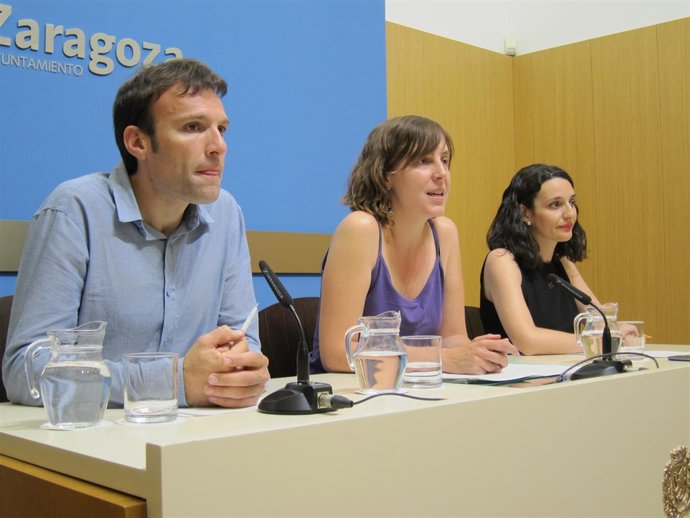 Muñoz, Artigas y la coordinadora del estudio línea 2 trnavía Lorena Reula