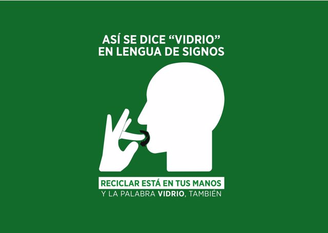 Pictograma 'vidrio' en lengua de signos española