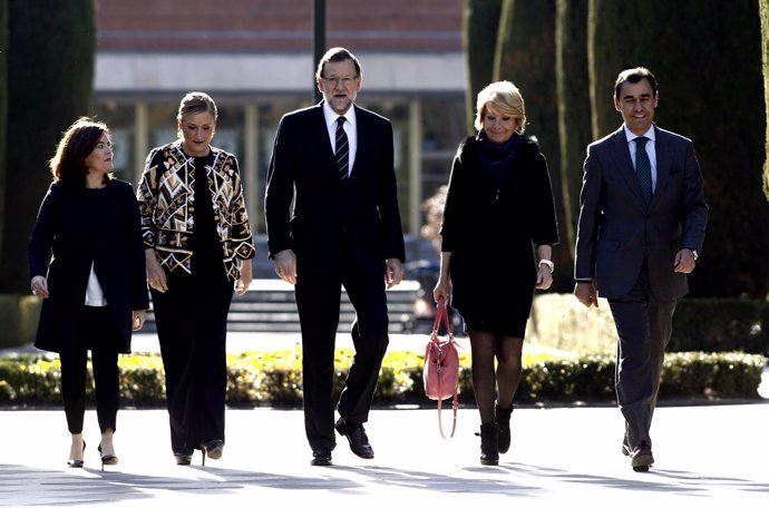 Soraya Saenz Santamaría, Cifuentes, Rajoy, Aguirre y Fernando Martínez Maillo