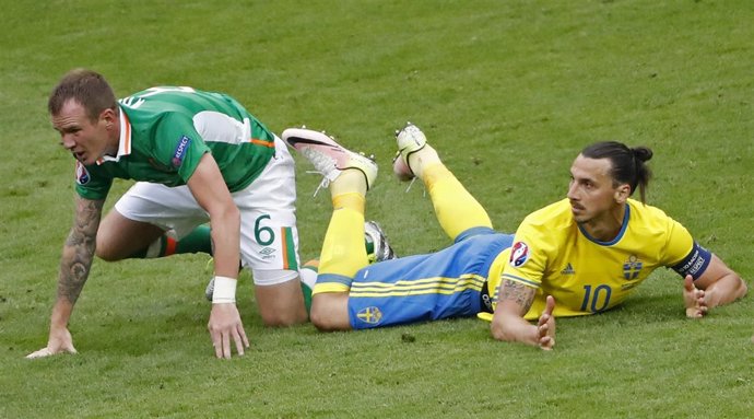 Ibrahimovic en el Irlanda - Suecia de la Eurocopa