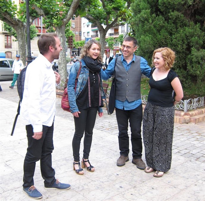 Mendiola, Albiol, Monedero y Carreño antes de acto 'Unidos Podemos'