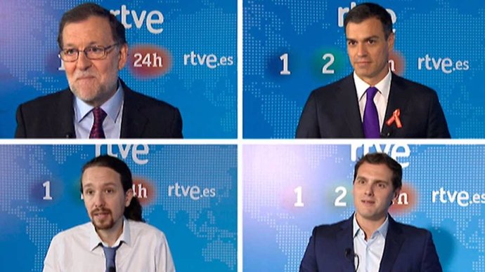 Los cuatro candidatos a la Presidencia del Gobierno antes del debate