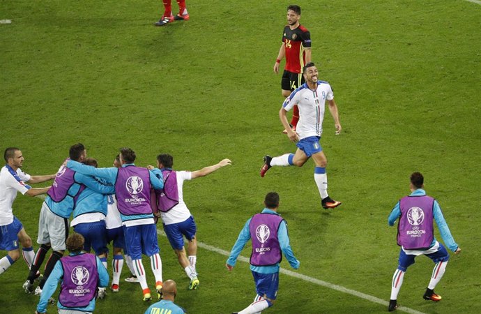 Italia celebra la victoria ante Bélgica en la Eurocopa