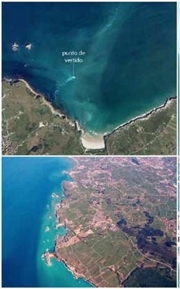 Punto de vertido en la playa de Usgo