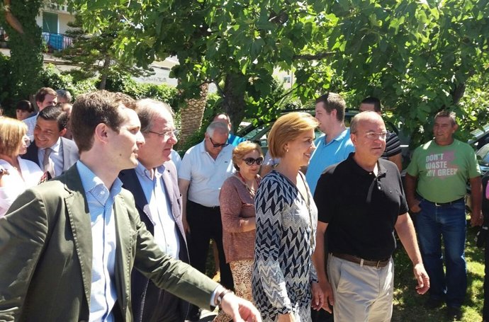 Herrera junto a Cospedal y Monago en Candeleda (Ávila)