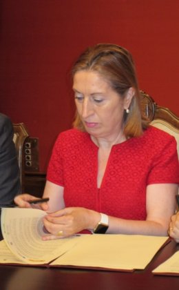 Ana Pastor, ministra de Fomento en funciones, en Santiago