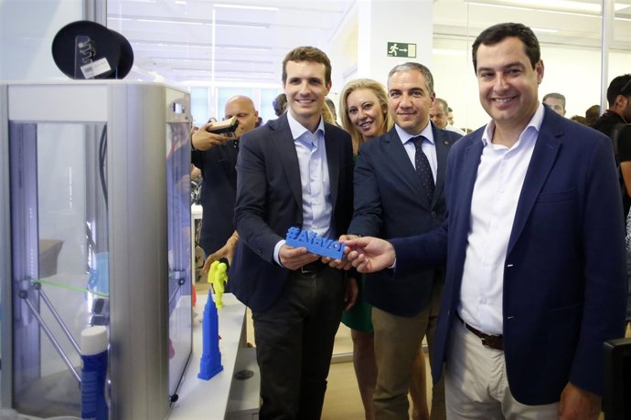 Pablo Casado, Carolina España, Elías Bendodo y Juanma Moreno