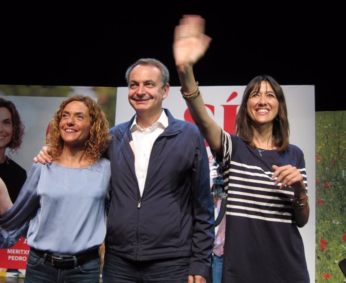 Meritxell Batet (PSC), José Luís Rodríguez Zapatero (PSOE), Núria Parlon (PSC)