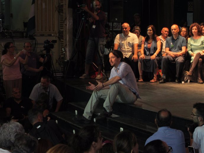 Pablo Iglesias en un mitin de Almería