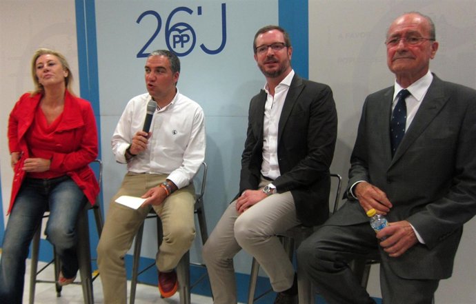 Carolina España, Bendodo, Javier Maroto, De la Torre, acto del PP campaña 26J