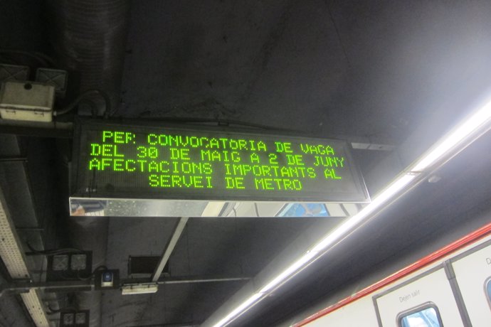 Paros en el Metro de Barcelona entre el 30 de mayo y el 2 de junio