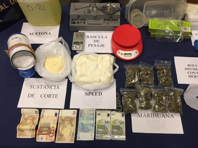 Sustancias intervendias en una operación policial en Pamplona y Orkoien.