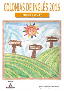 Cartel anunciador de las colonias de inglés