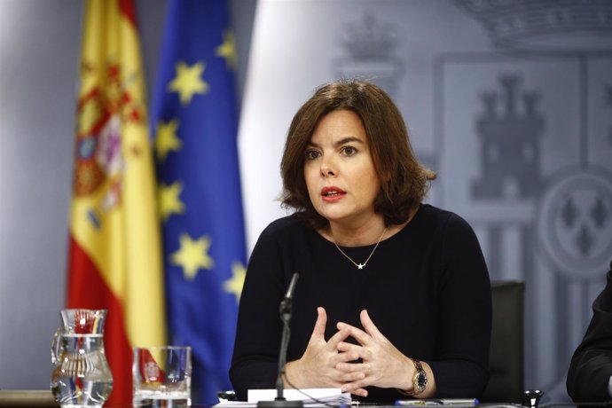 Soraya Sáenz de Santamaría tras el Consejo de Ministros