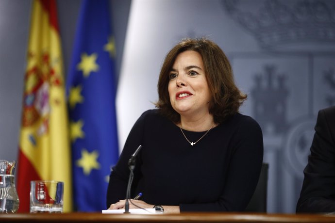 Soraya Sánez de Santamaría tras el Consejo de Ministros