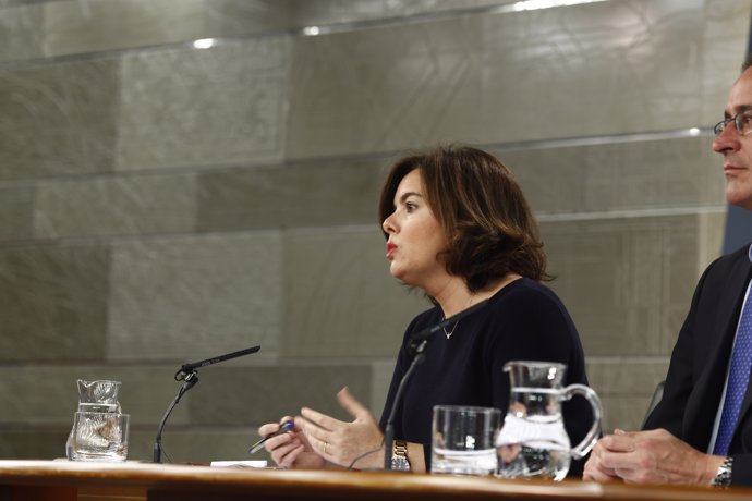 Soraya Sánez de Santamaría tras el Consejo de Ministros