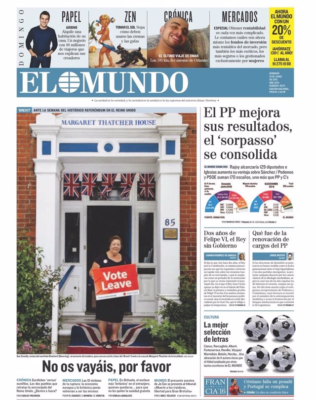 Portada de 'El Mundo' del 19 de julio de 2016