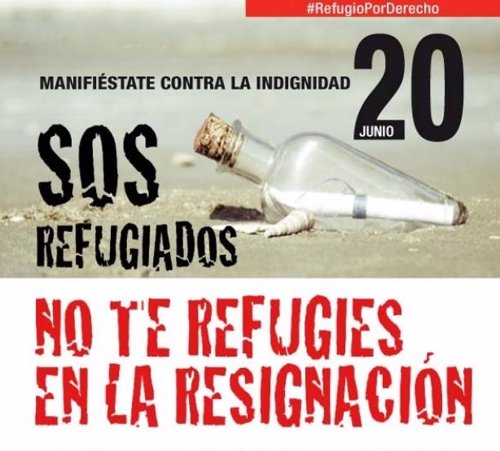 Cartel manifiestación sos refugiados