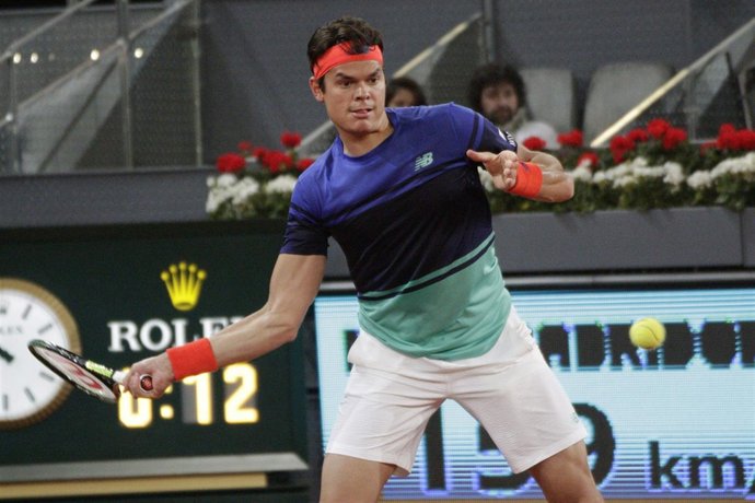 Milos Raonic en los cuartos de final del Mutua Madrid Open