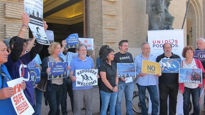 Candidatos de Unidos Podemos Zaragoza piden apoyar a refugiados e inmigrantes