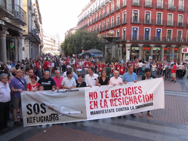 Manifestación de apoyo a los refugiados en Valladolid