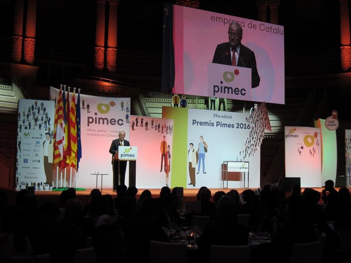 El presidente de Pimec, Josep González, en los Premis Pimes 2016