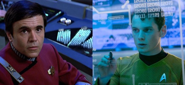 Walter Koeing y Anton Yelchin en Star Trek