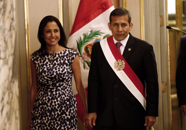 El presidente de Perú, Ollanta Humala, y su mujer, Nadine Heredia