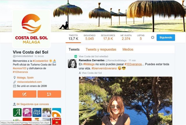 Twitter de Turismo Costa del Sol 