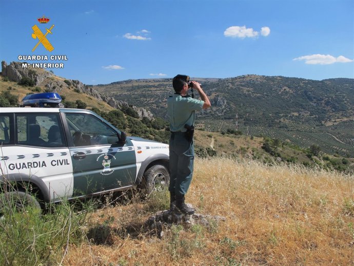 Labores de vigilancia de la Guardia Civil ante incendios forestales
