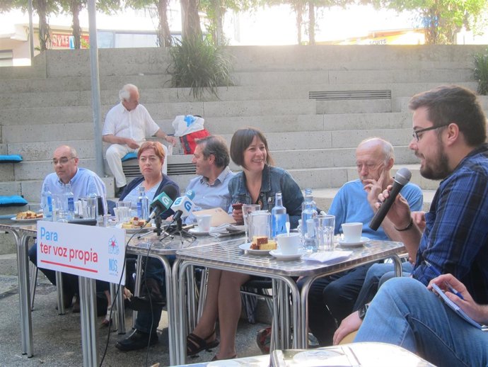 La portavoz nacional del BNG, Ana Pontón, en un desayuno en Vigo