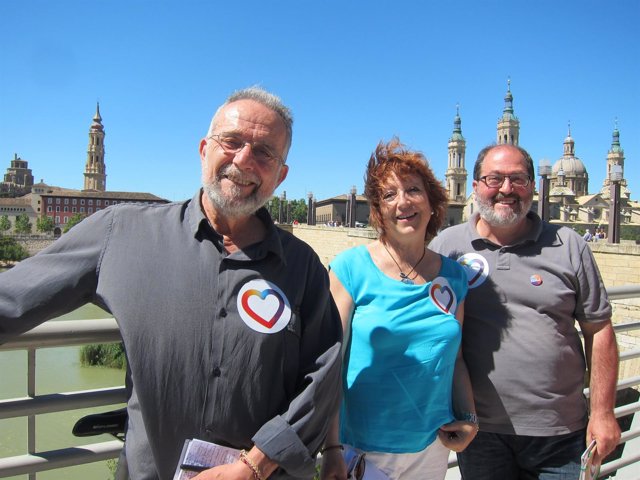Arrojo, Magallón y Clarimón (Unidos Podemos), hoy en el Balcón de San Lázaro
