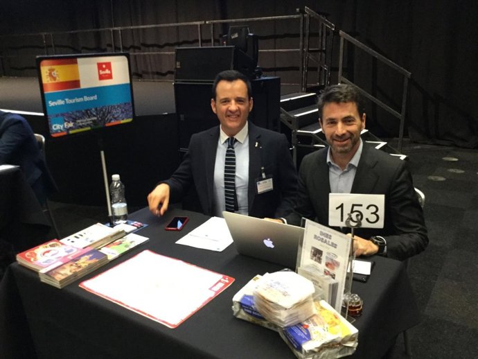 El gerente de Turismo de Sevilla, Antonio Jiménez, en el ETOA CITY FAIR 2016