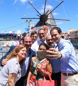 Pedro Antonio Sánchez durante su visita a San Pedro del Pinatar