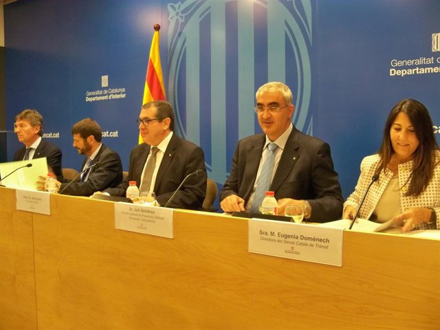 J.Delort, A.Batlle, J.Jané, J.Gendrau y E.Doménech, en rueda de prensa