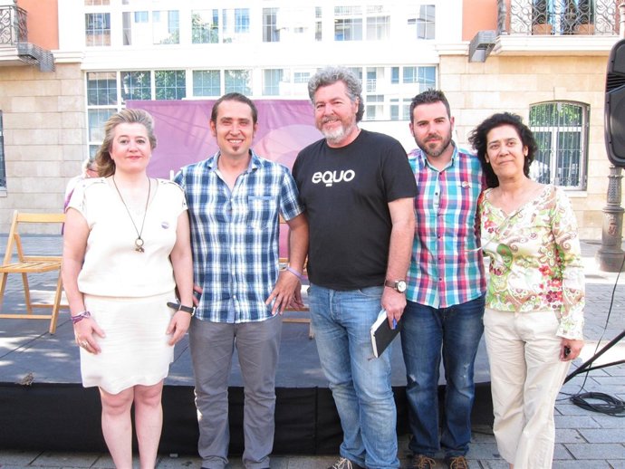 López de Uralde con Garrido y Barrio junto a candidatos Unidos Podemos
