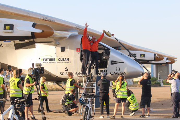 Llegada del avión Solar Impulse II a Sevilla.