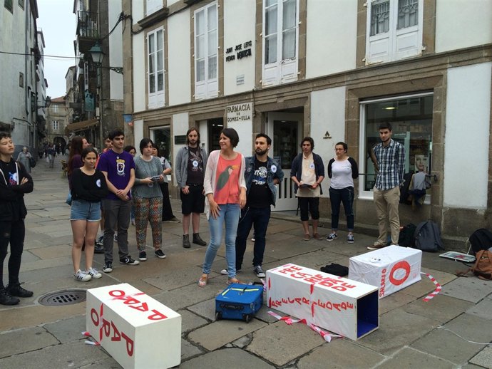 La líder del BNG, Ana Pontón, en el acto celebrado en Santiago