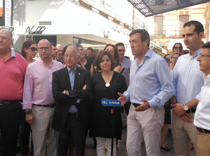 Soraya Sáenz de Santamaría en un acto con el PP de Almería