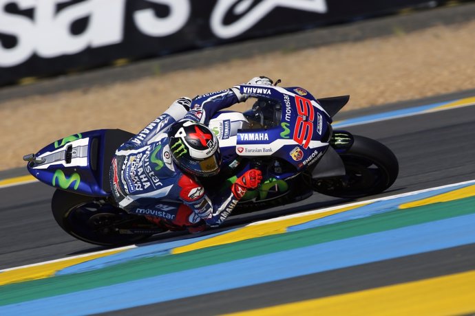 Jorge Lorenzo preparado en la parrilla de salida del GP de Francia 