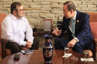 Colombia.- Ban Ki Moon se reúne con el jefe de las FARC antes de la firma del alto el fuego