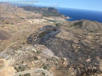 Sucesos.- Estabilizado el incendio forestal declarado en Portmán (La Unión)