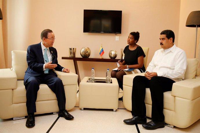 Ban Ki Moon y Nicolás Maduro en La Habana