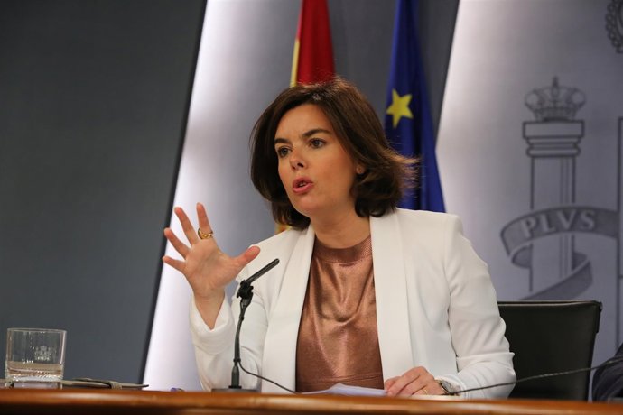 Soraya Sáez de Santamaría tras el Consejo de Ministros