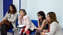 La candidata de la FSA, Adriana Lastra, en un acto por los refugiados